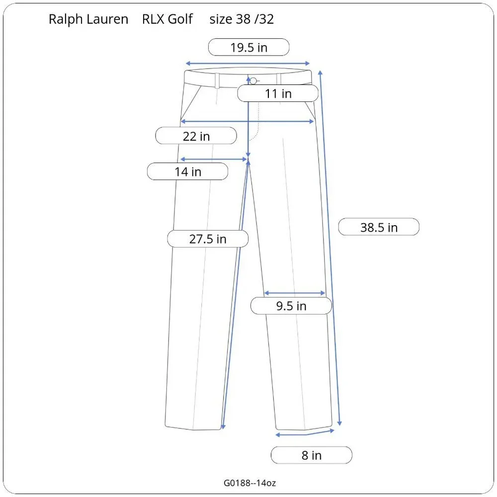 Ralph‎ Lauren RLX Golf pants Blue Navy Men size 38 x 27.5